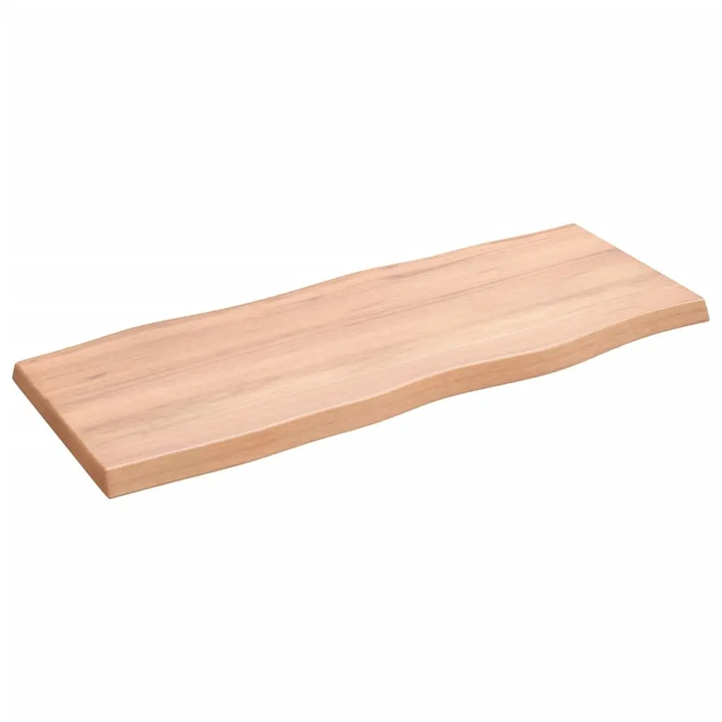 Solid Oak Wood Table Top Live Edge Brown 100x40cm Replacement Dining Desk