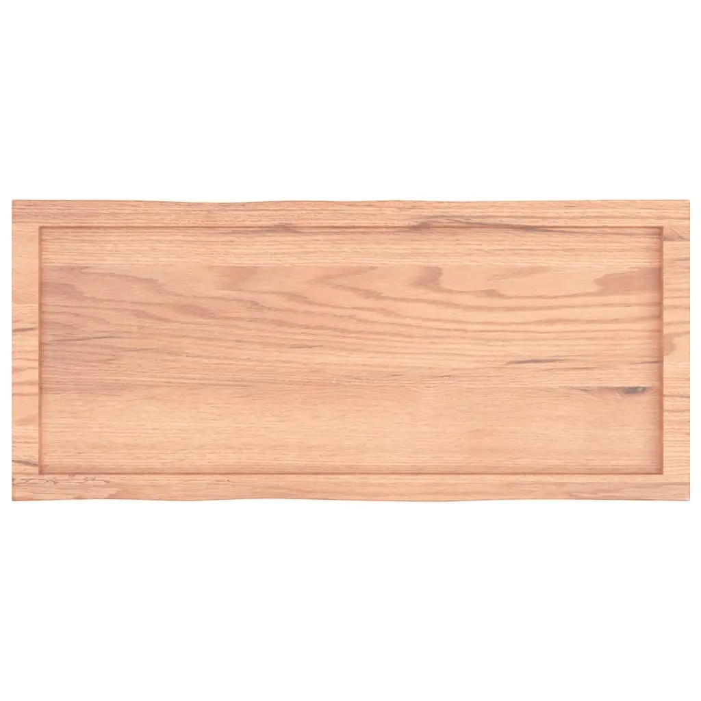 Solid Oak Wood Table Top Live Edge Brown 100x40cm Replacement Dining Desk