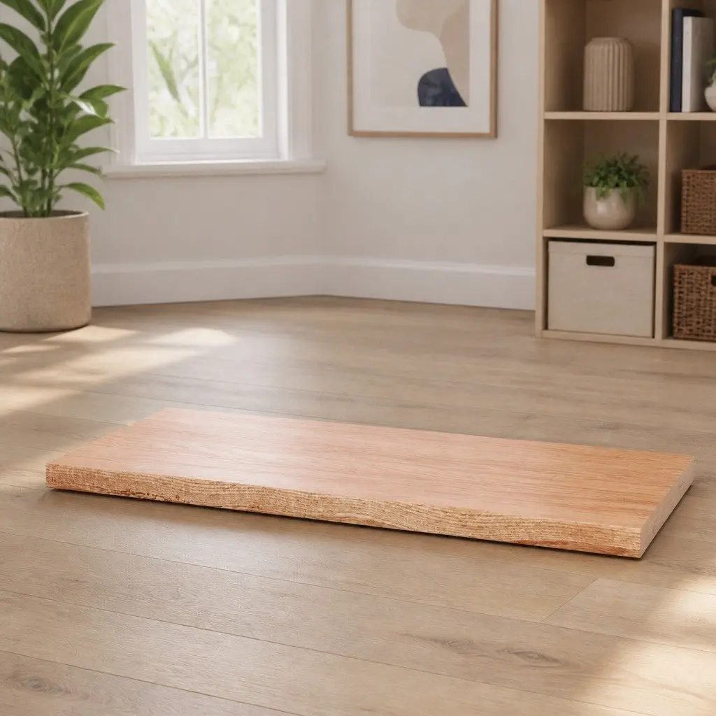Handcrafted Solid Oak Wood Table Top with Live Edge 100x50cm