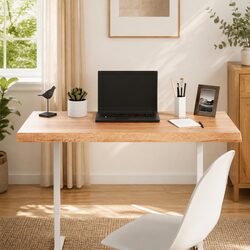 Handcrafted Solid Oak Wood Table Top with Live Edge 100x50cm