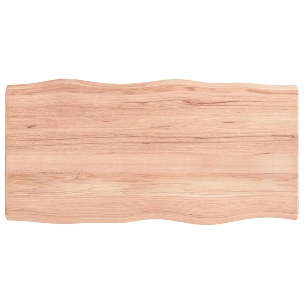 Handcrafted Solid Oak Wood Table Top with Live Edge 100x50cm