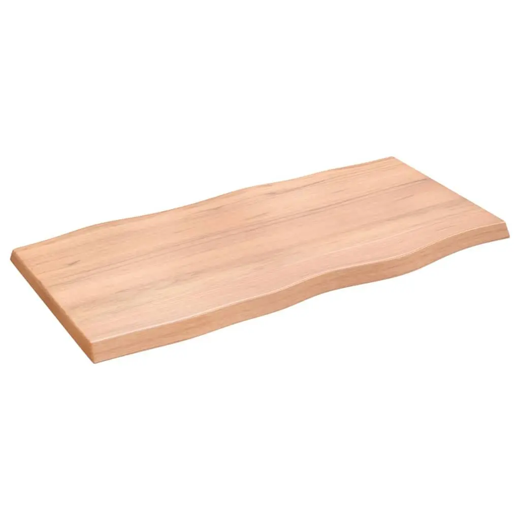 Handcrafted Solid Oak Wood Table Top with Live Edge 100x50cm