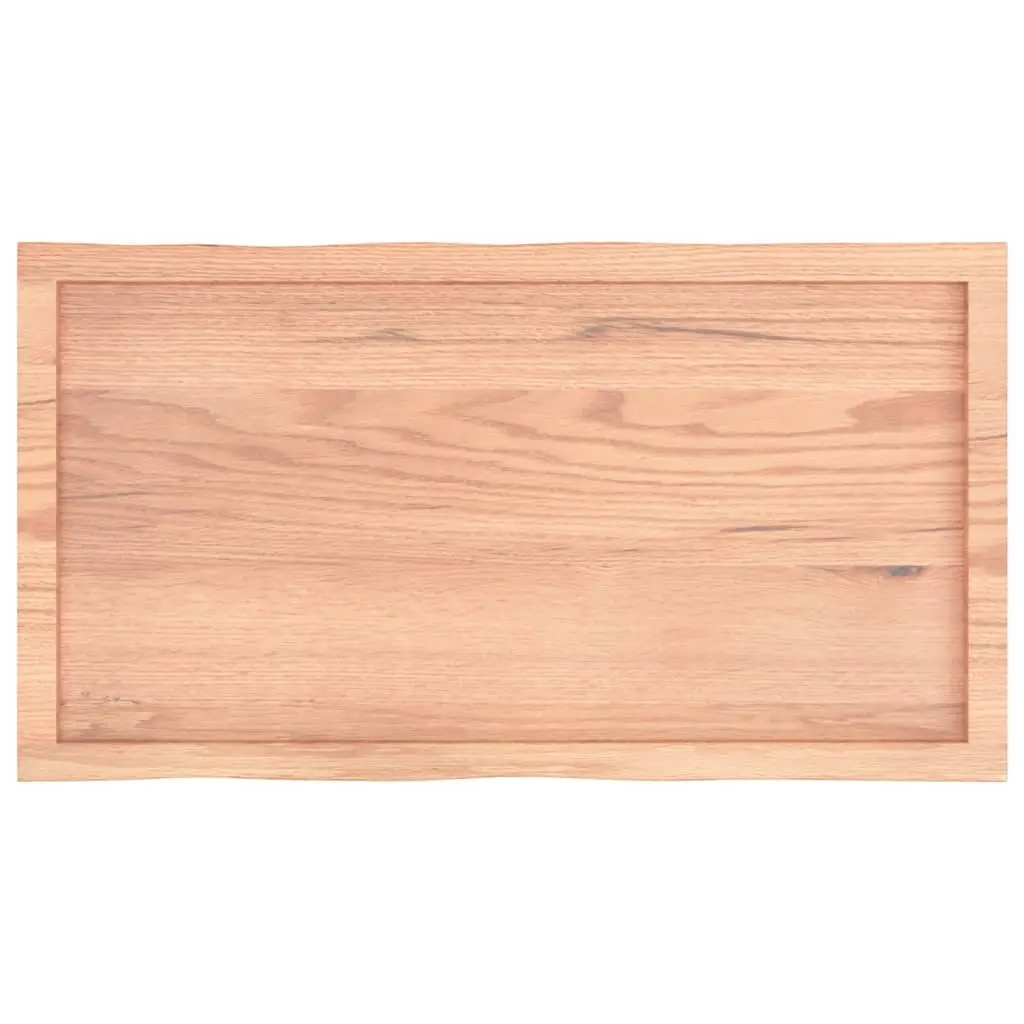 Handcrafted Solid Oak Wood Table Top with Live Edge 100x50cm