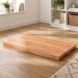 Handcrafted Solid Oak Wood Table Top 100x50cm Brown