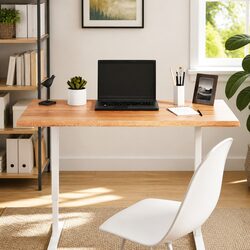 Live Edge Solid Oak Wood Table Top in Light Brown