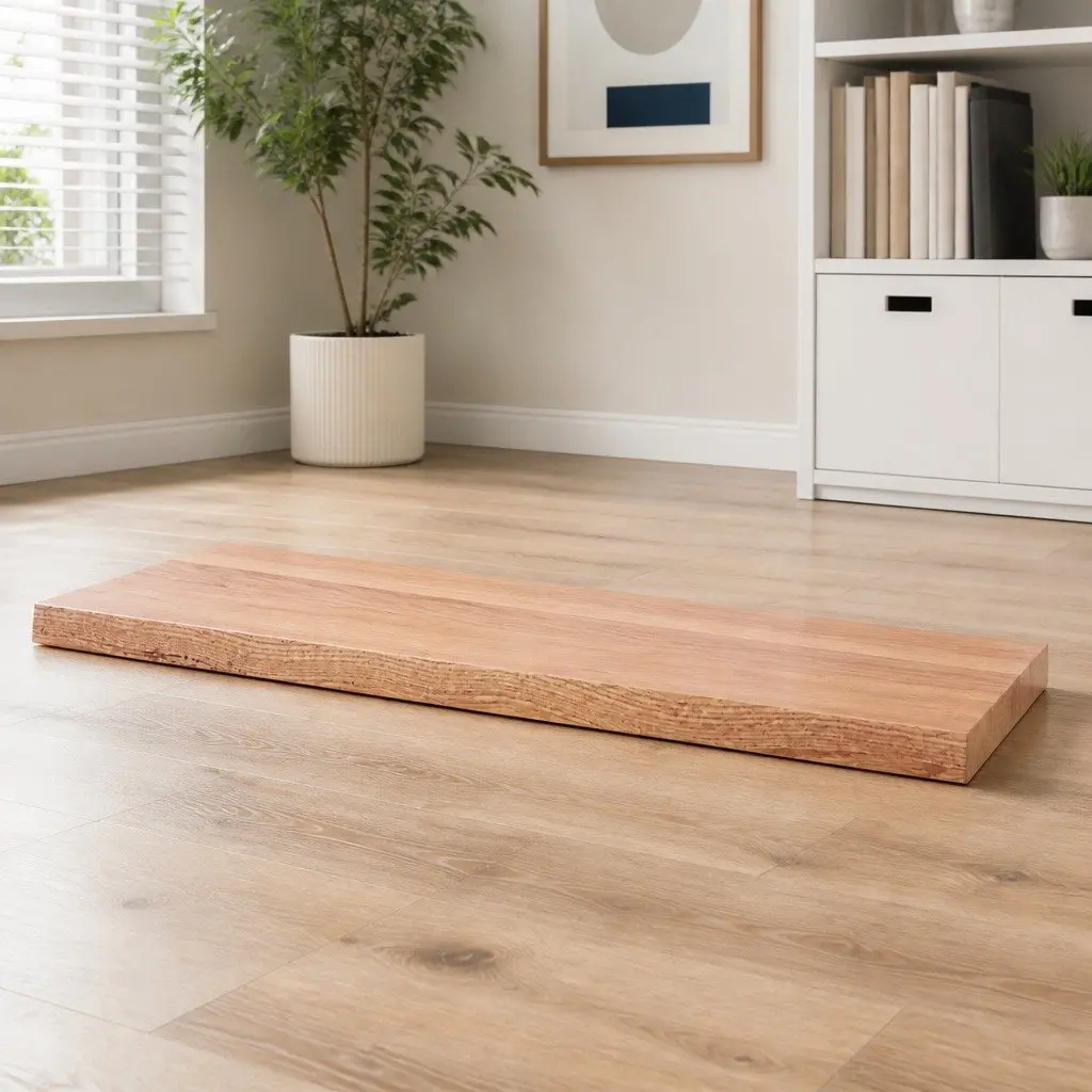 Solid Oak Wood Table Top Live Edge Brown 100x60cm Replacement Tabletop DIY