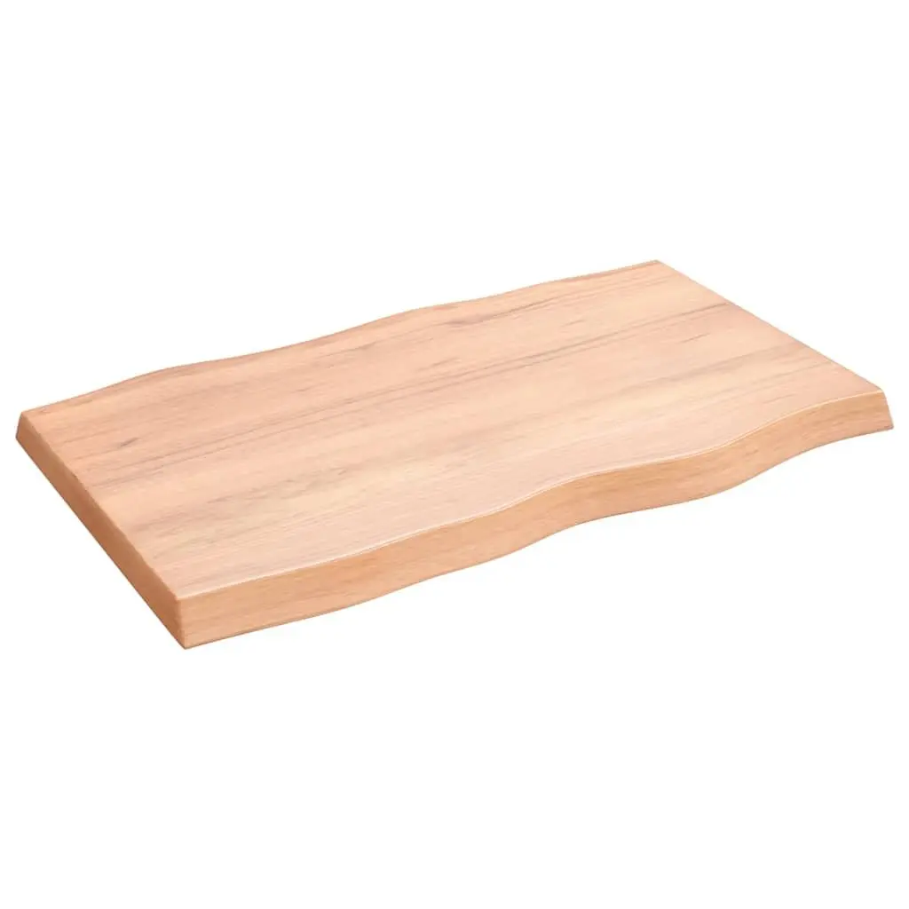 Solid Oak Wood Table Top Live Edge Brown 100x60cm Replacement Tabletop DIY