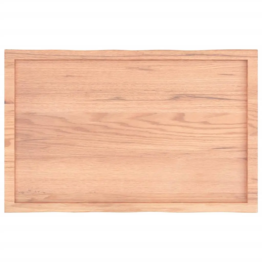Solid Oak Wood Table Top Live Edge Brown 100x60cm Replacement Tabletop DIY