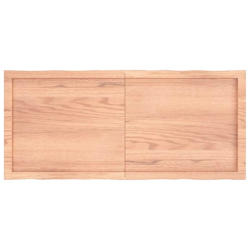 Solid Oak Wood Table Top Light Brown Live Edge Folding 120x50cm Treated Handmade
