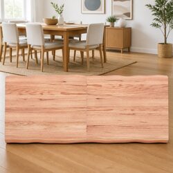 Handcrafted Solid Oak Wood Table Top with Live Edge