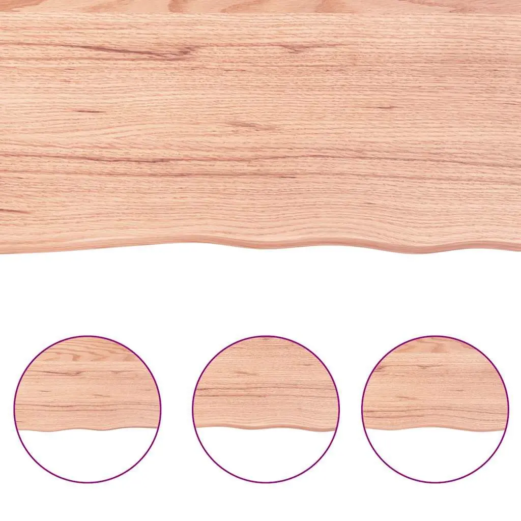 Solid Oak Wood Table Top Light Brown Live Edge Handcrafted Foldable Replacement 120 x 50 x 2 6 cm