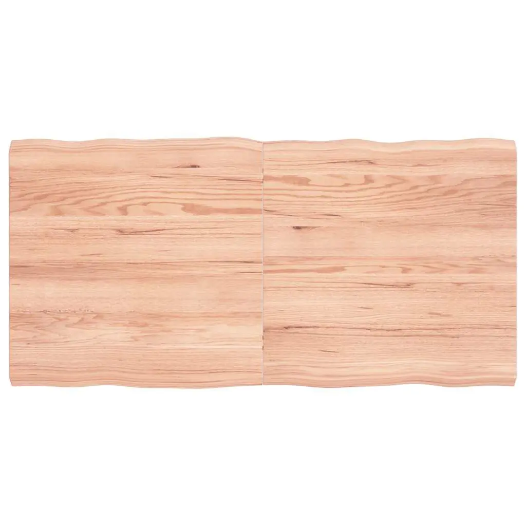 Wooden Table Top Live Edge Foldable 120x60cm Solid Oak Brown