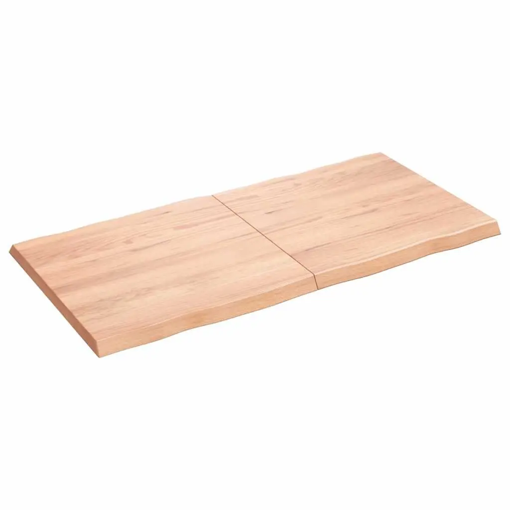 Wooden Table Top Live Edge Foldable 120x60cm Solid Oak Brown