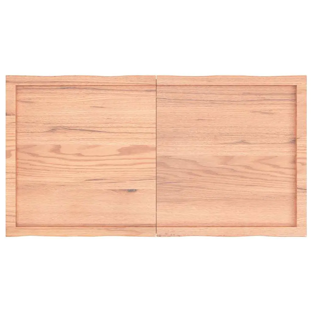 Wooden Table Top Live Edge Foldable 120x60cm Solid Oak Brown