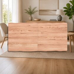 Handcrafted Solid Wood Tabletop with Live Edge Design