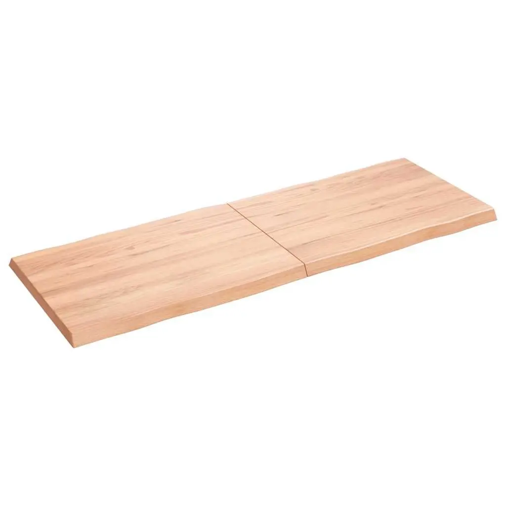 Wooden Table Top Live Edge Brown 140x50cm Solid Oak Folding