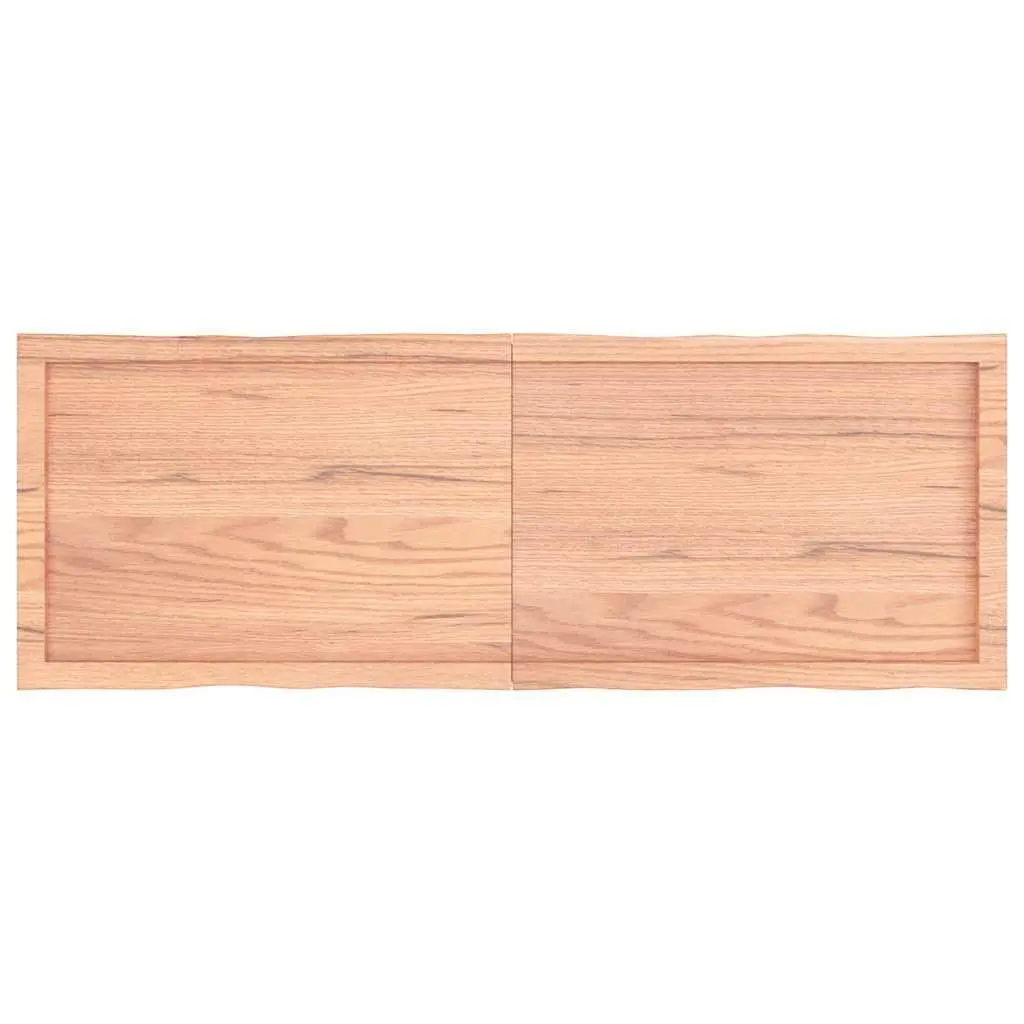 Wooden Table Top Live Edge Brown 140x50cm Solid Oak Folding