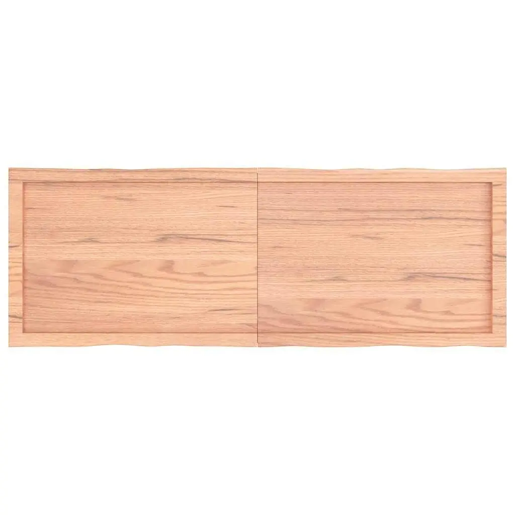 Wooden Table Top Live Edge Light Brown 140x50cm Solid Oak Handcrafted Foldable