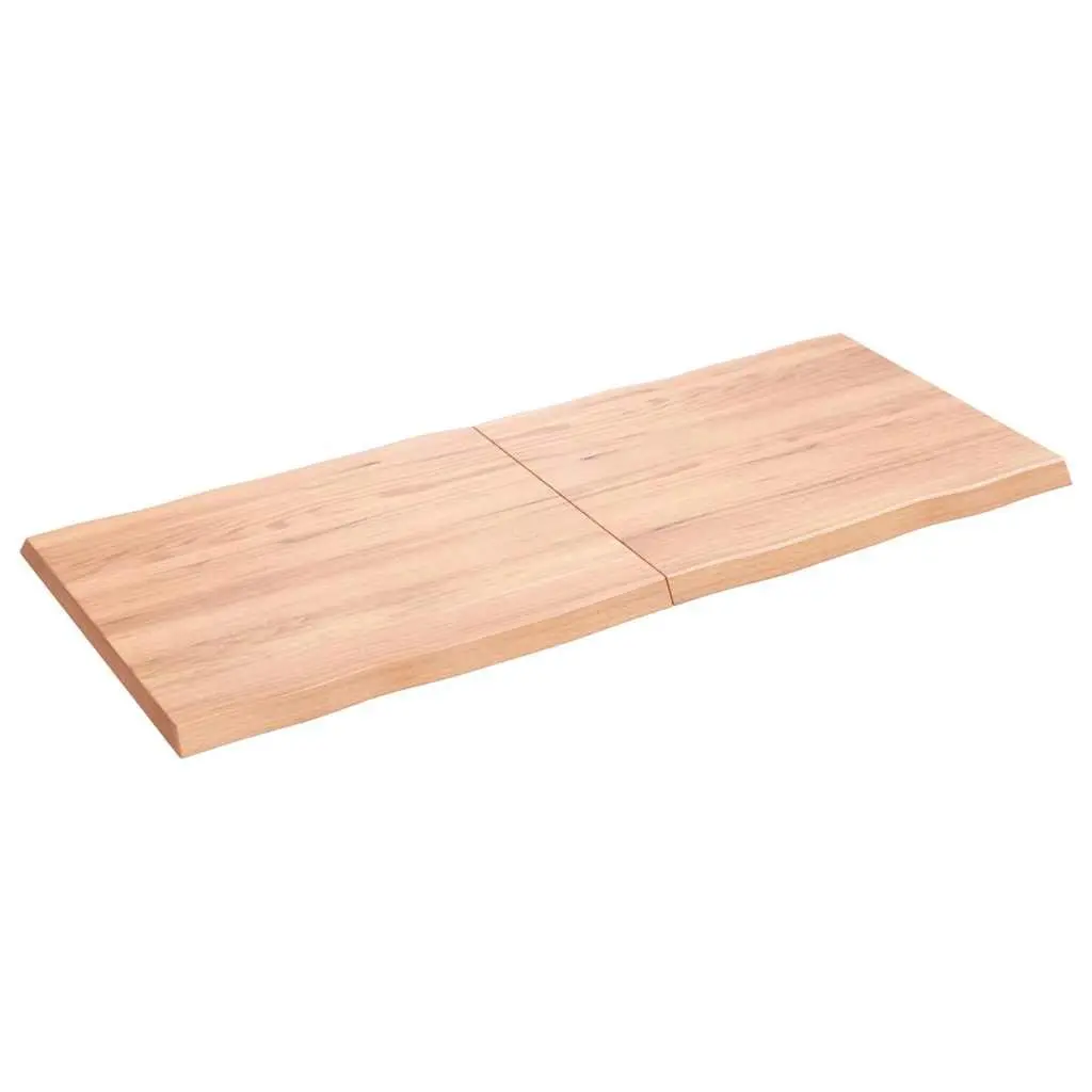 Solid Oak Wood Table Top Light Brown Live Edge Foldable 140x60cm Replacement