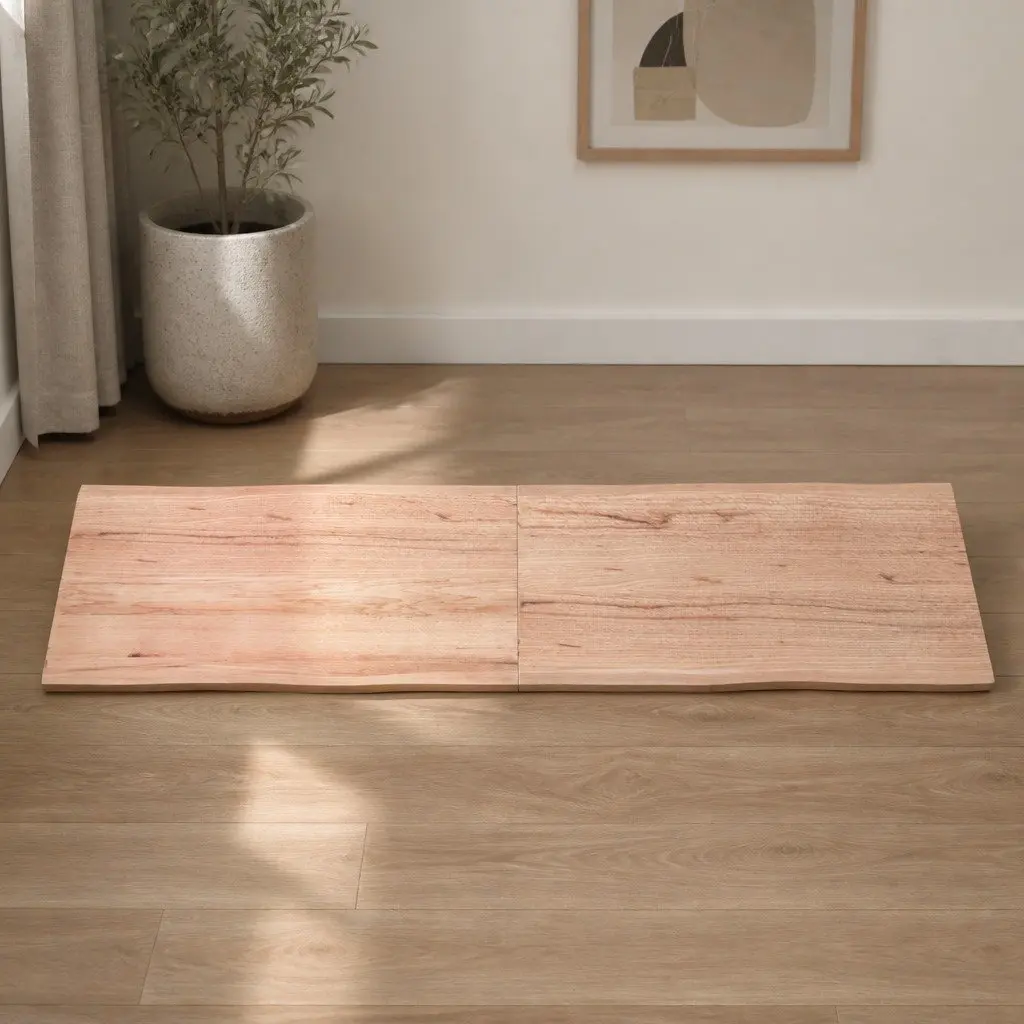 Light Brown Solid Oak Live Edge Table Top 160x40cm
