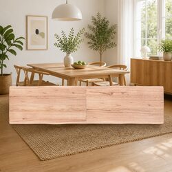 Light Brown Solid Oak Live Edge Table Top 160x40cm