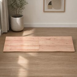 Light Brown Solid Oak Live Edge Table Top 160x40cm