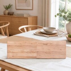 Handcrafted Solid Oak Live Edge Brown Tabletop 160x50cm