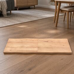 Handcrafted Solid Oak Live Edge Brown Tabletop 160x50cm