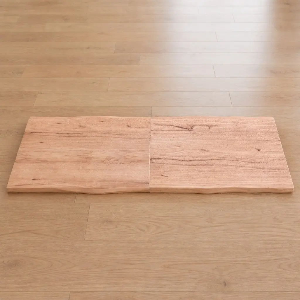 Solid Oak Wood Table Top with Live Edge, 160x60cm