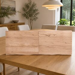 Solid Oak Wood Table Top with Live Edge, 160x60cm