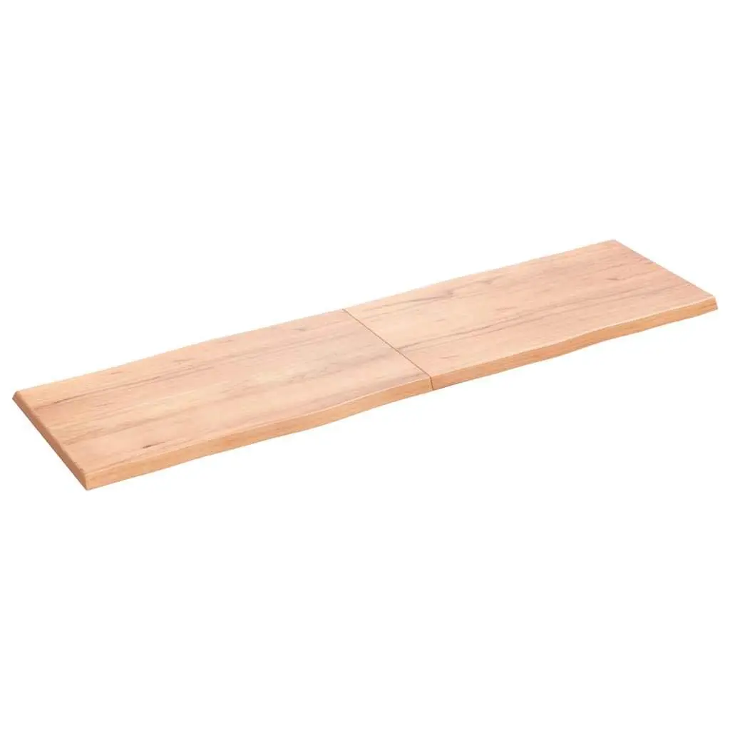 Wooden Table Top 180x50cm Solid Oak Live Edge Foldable Brown Replacement Board
