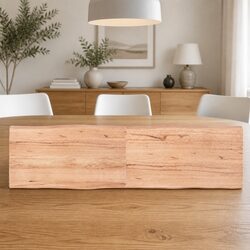 Live Edge Solid Oak Folding Table Top in Brown