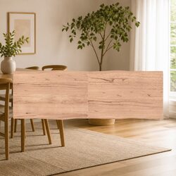 Brown Live Edge Solid Oak Folding Replacement Table Top 180x60cm