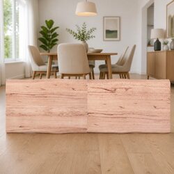 Brown Live Edge Solid Oak Folding Table Top 180x60cm