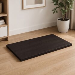 Live Edge Solid Oak Wood Dining Table Top, Dark Brown 60x50x2cm