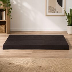 Dark Brown Live Edge Solid Oak Wood Table Top 60x50cm