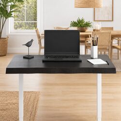 Handcrafted Dark Brown Oak Wood Live Edge Table Top 80x40 cm