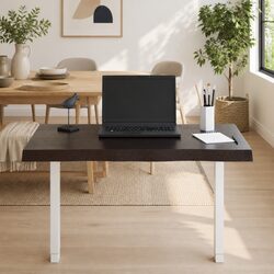 Solid Oak Dark Brown Table Top 80x50cm Live Edge Design