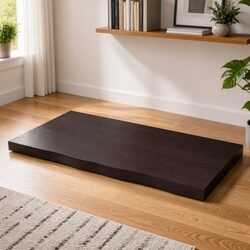 Solid Oak Dark Brown Table Top 80x50cm Live Edge Design