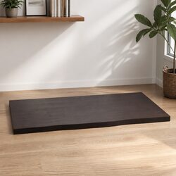 Handcrafted Solid Oak Wood Tabletop Dark Brown Live Edge 80x60x2 cm