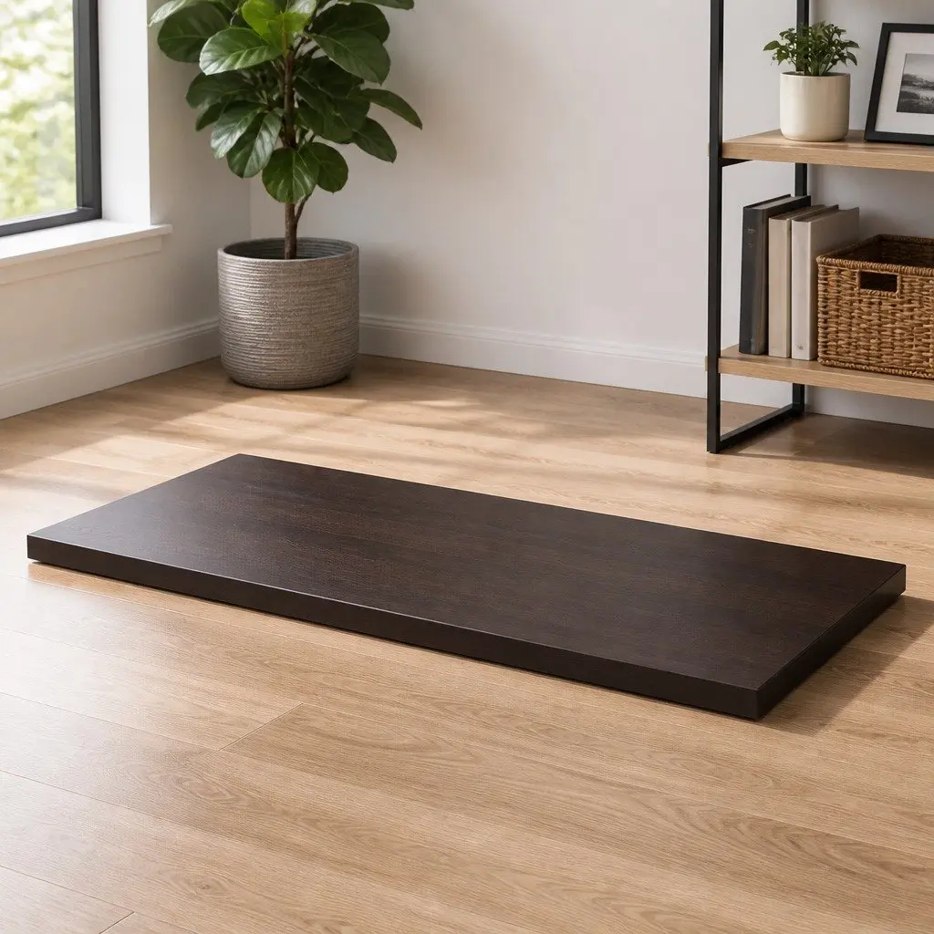 Table Top Live Edge Dark Brown 100x40cm Solid Oak Wood Handcrafted