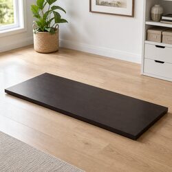 Solid Oak Live Edge Table Top in Dark Brown 100x50cm