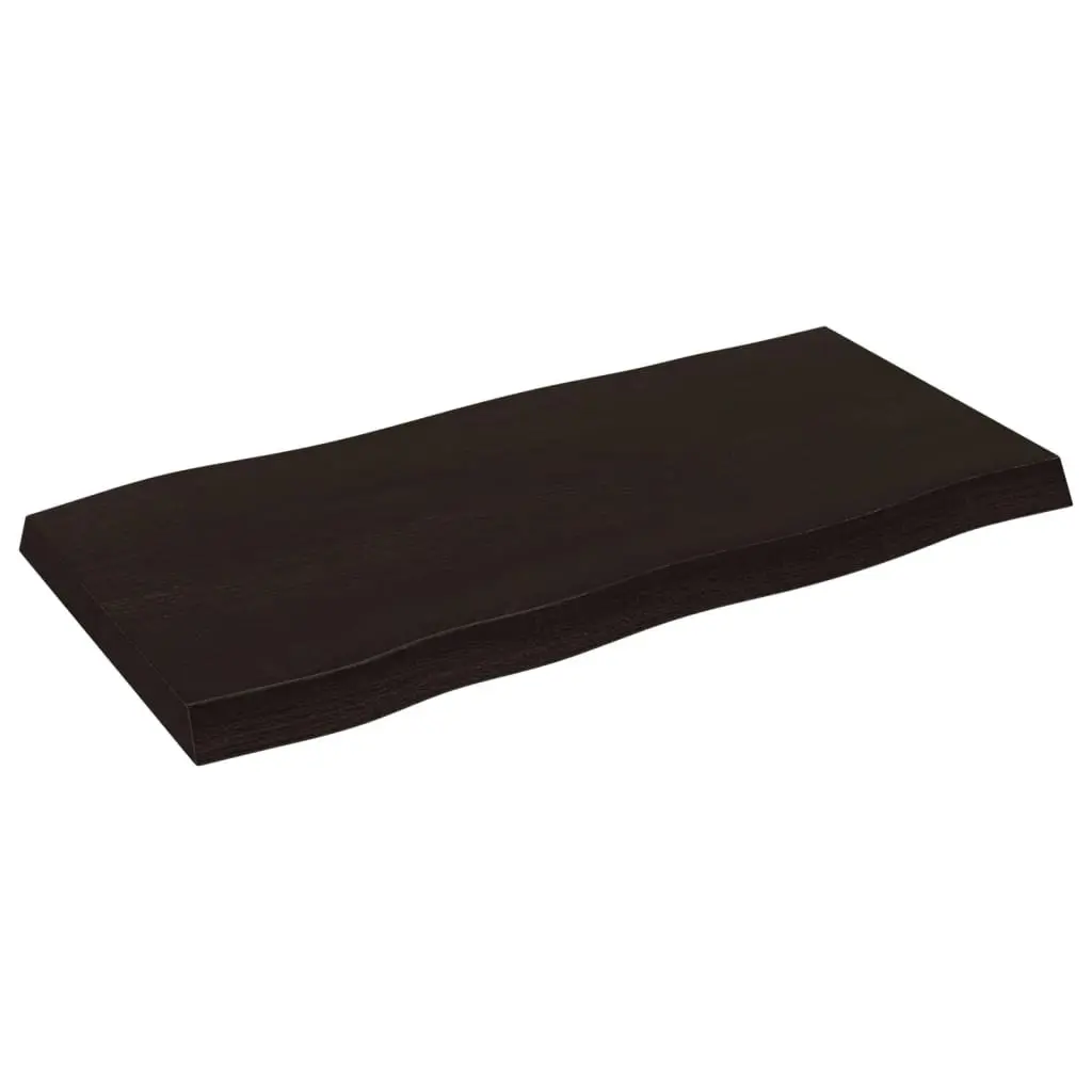 Handcrafted Solid Oak Dark Brown Table Top 100x50cm