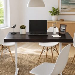 Handcrafted Solid Oak Dark Brown Live Edge Tabletop 100x60cm