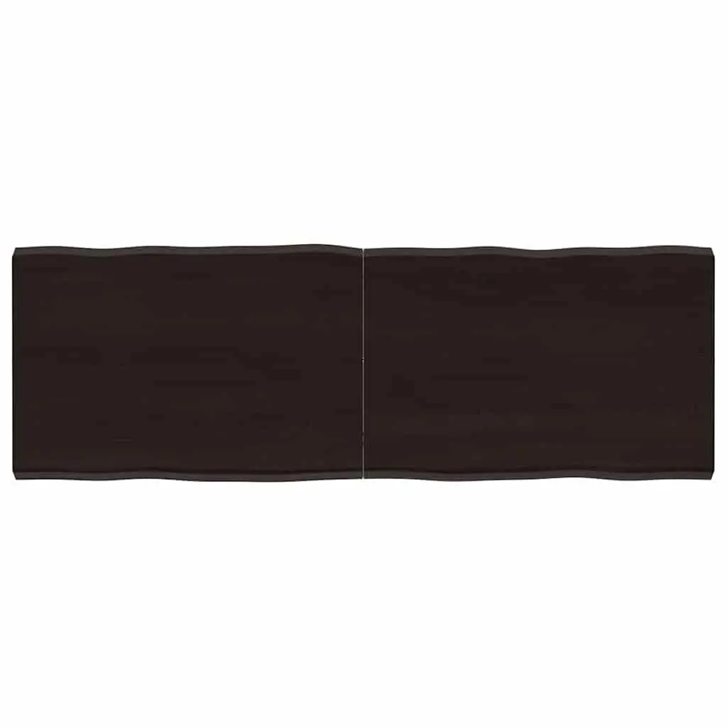 Oak Wood Table Top Live Edge Dark Brown 120x40cm Foldable Solid
