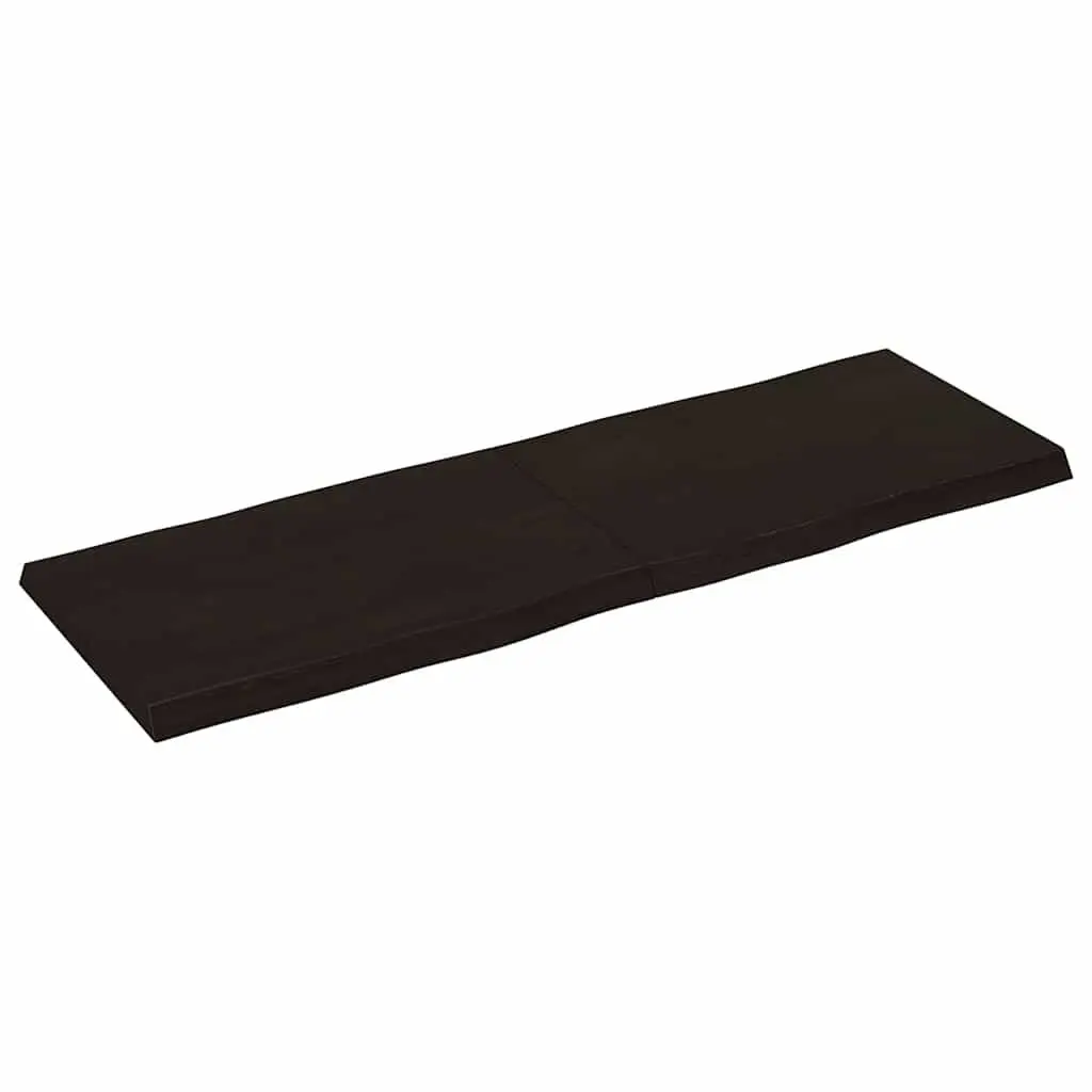 Oak Wood Table Top Live Edge Dark Brown 120x40cm Foldable Solid