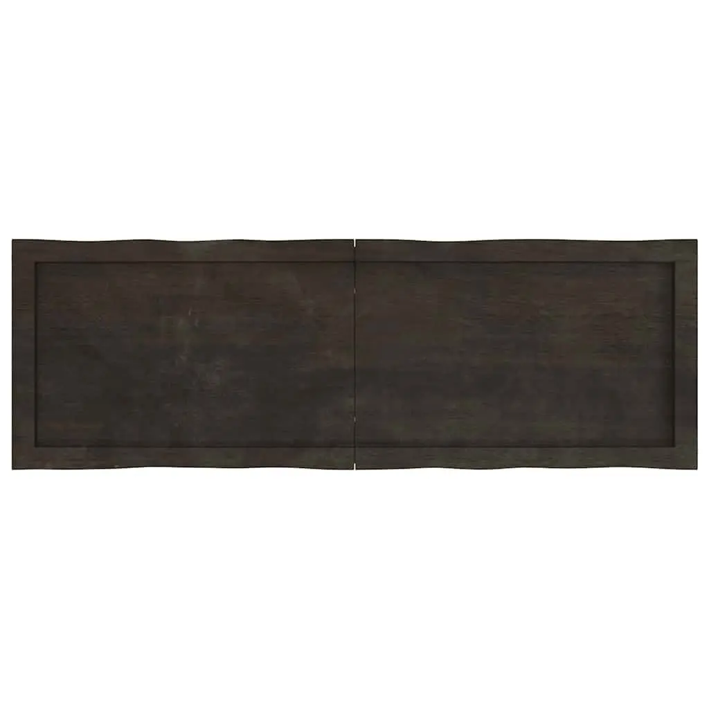 Oak Wood Table Top Live Edge Dark Brown 120x40cm Foldable Solid