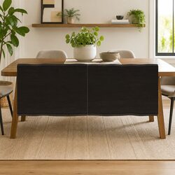 Handcrafted Solid Oak Wood Table Top with Live Edge 120x50cm