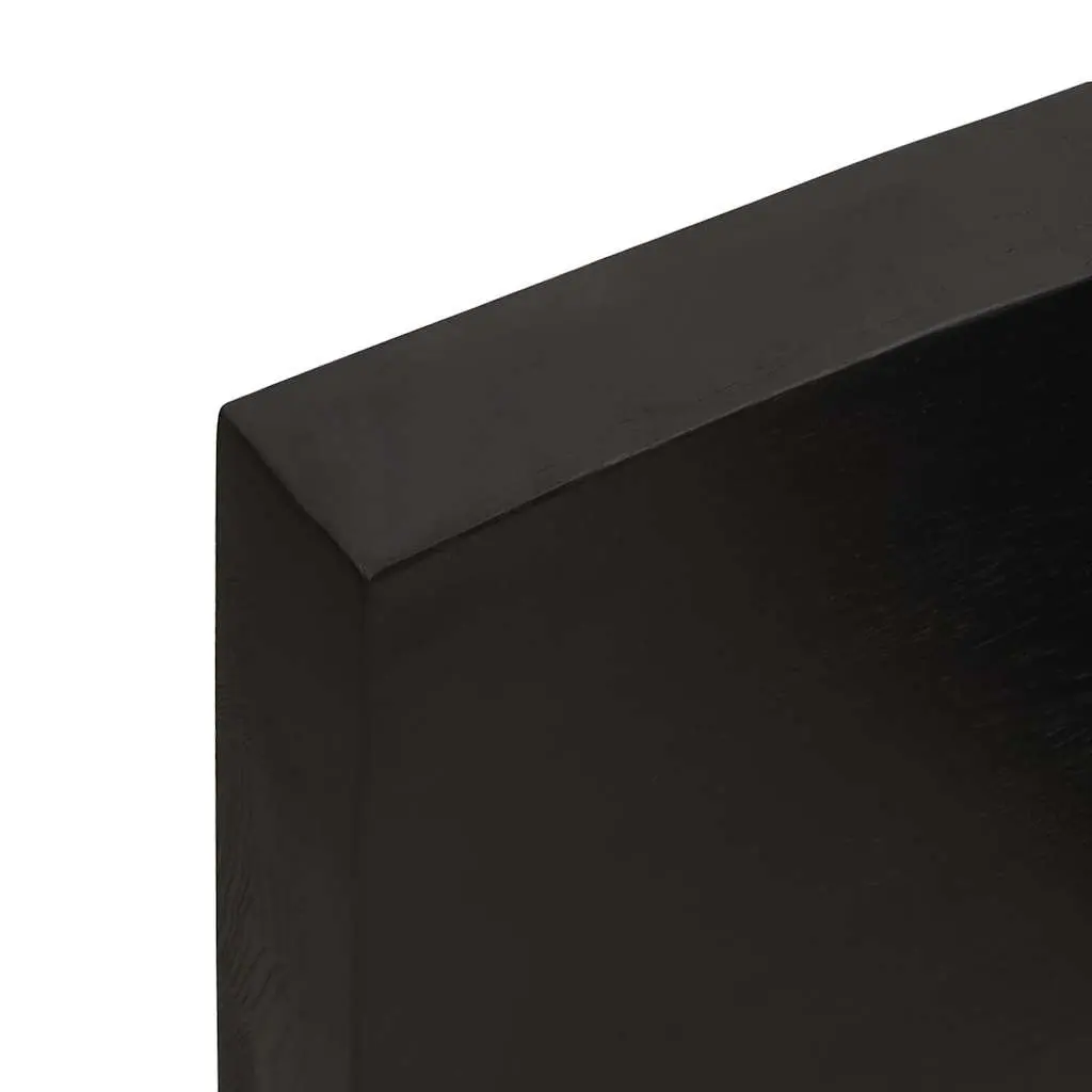 Wooden Table Top Treated Dark Brown 120x50cm Solid Oak Live Edge Foldable
