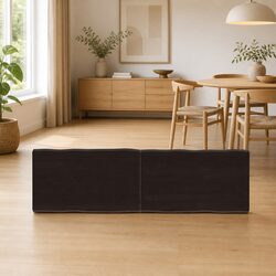 Dark Brown Live Edge Solid Wood Folding Table Top 140x40cm